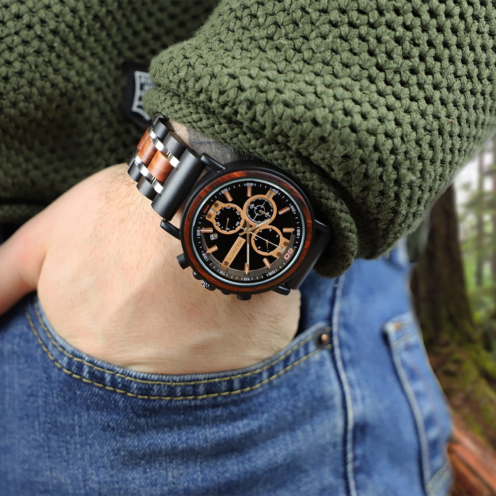 Armband Holz Armbanduhr Mit Bild Holzwerk LIL CLARA BROWN Kleine